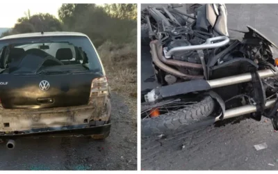 Caucete: un choque entre un auto y una moto dejó a una persona hospitalizada