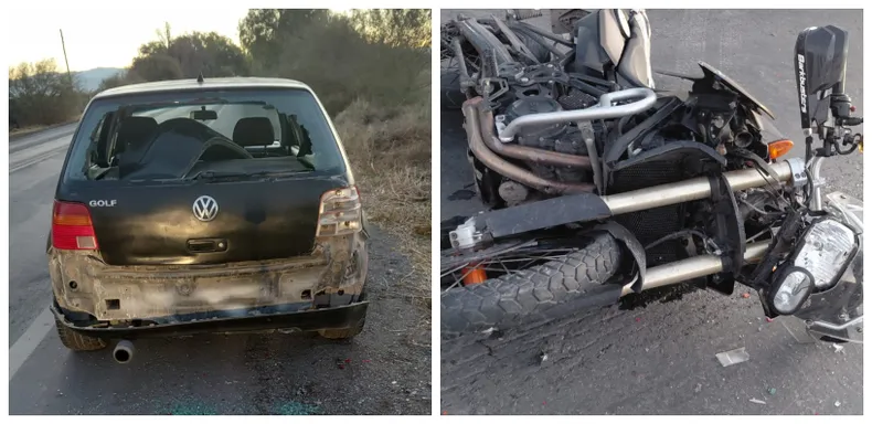 Caucete: un choque entre un auto y una moto dejó a una persona hospitalizada
