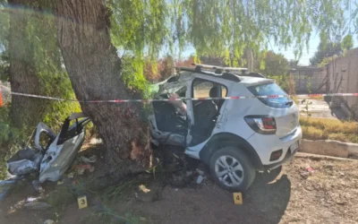 Fuerte siniestro vial en Chimbas: una mujer chocó contra un árbol tras esquivar a un motociclista