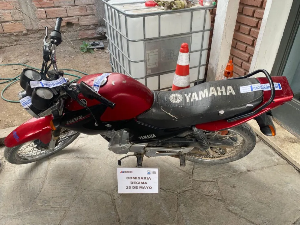 Recuperaron en 25 de Mayo una moto que había sido robada en Mendoza