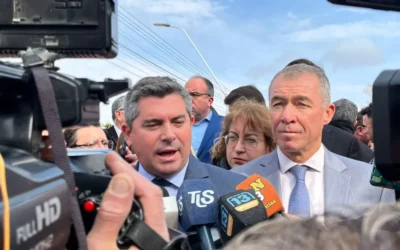 Orrego recibe en San Juan al ministro del Interior Lisandro Catalán para avanzar en obra pública y gestión de recursos