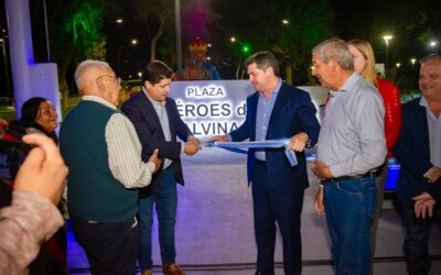 Santa Lucía inauguró una moderna plaza que homenajea a los veteranos de malvinas