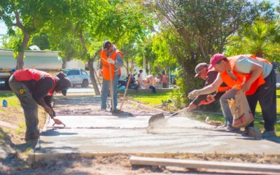 Rivadavia renueva el corazón del barrio Camus: veredas, juegos, luminarias y más obras