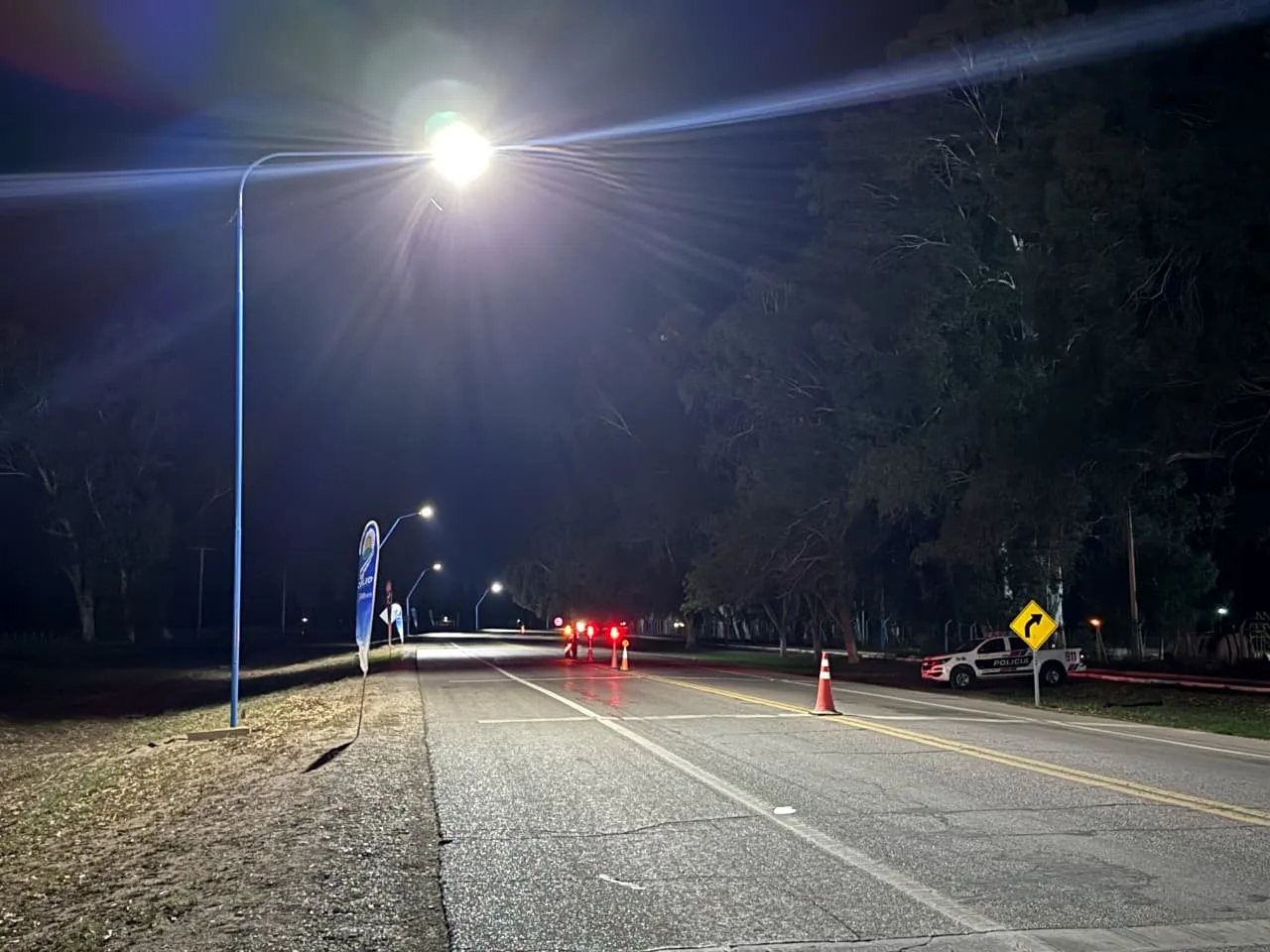 9 de Julio inauguró nueva iluminación LED en un transitado tramo de la Ruta 20