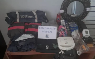 Detuvieron a un hombre tras ser sorprendido con una gran cantidad de objetos robados en una finca en Barreal