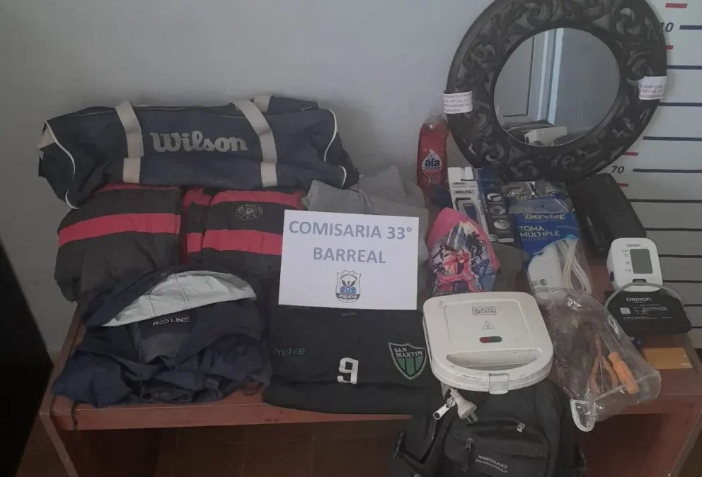 Detuvieron a un hombre tras ser sorprendido con una gran cantidad de objetos robados en una finca en Barreal