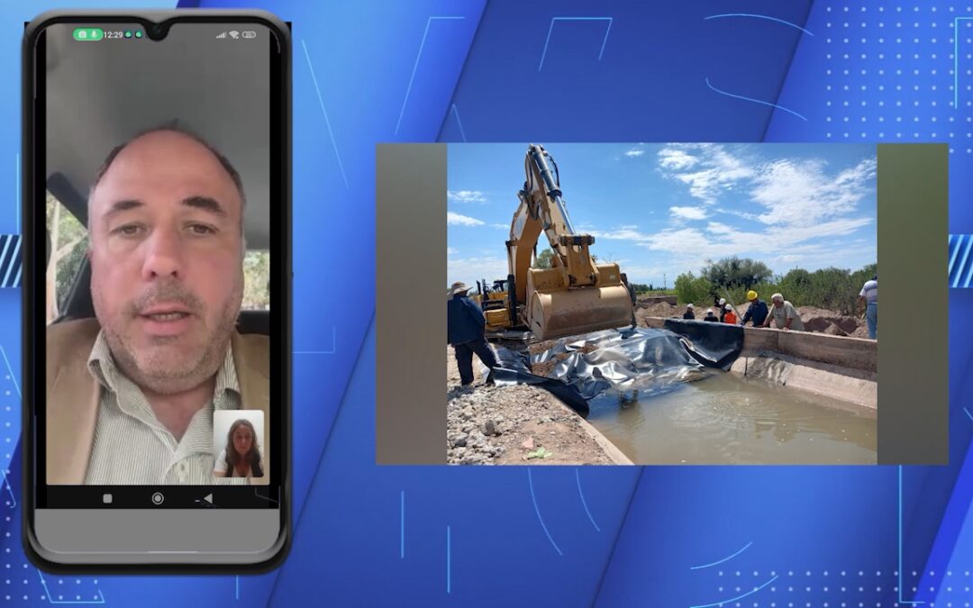Restablecen provisoriamente el suministro de agua en Albardón tras daños en un canal por las lluvias
