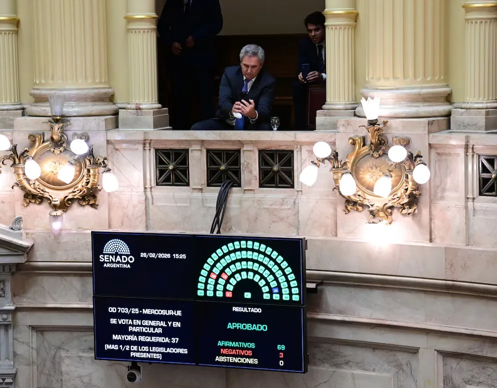 El Senado aprobó el acuerdo Unión Europea–Mercosur por amplia mayoría