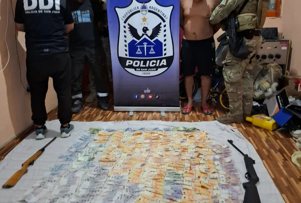 Allanamientos en Chimbas: secuestran droga, celulares y un arma de fuego