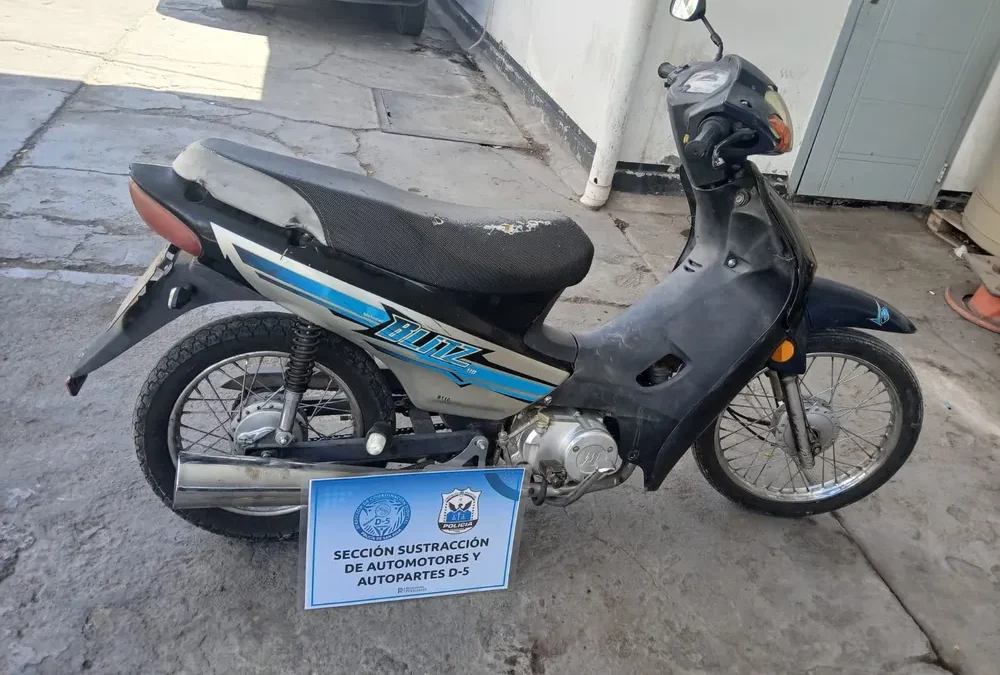 Recuperaron dos motos robadas durante un operativo policial en Rivadavia
