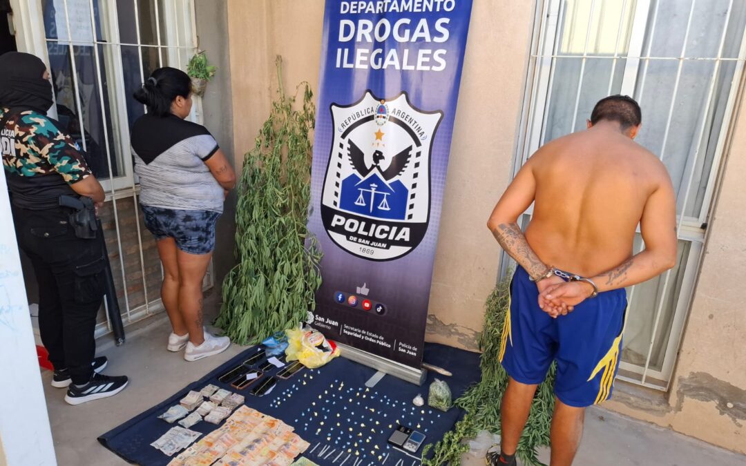 Desarticulan un punto de venta de drogas en Rivadavia: secuestraron cocaína, marihuana y detuvieron a dos personas