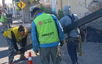 La Municipalidad de la Ciudad de San Juan mantiene operativo de asistencia tras el fuerte viento Zonda