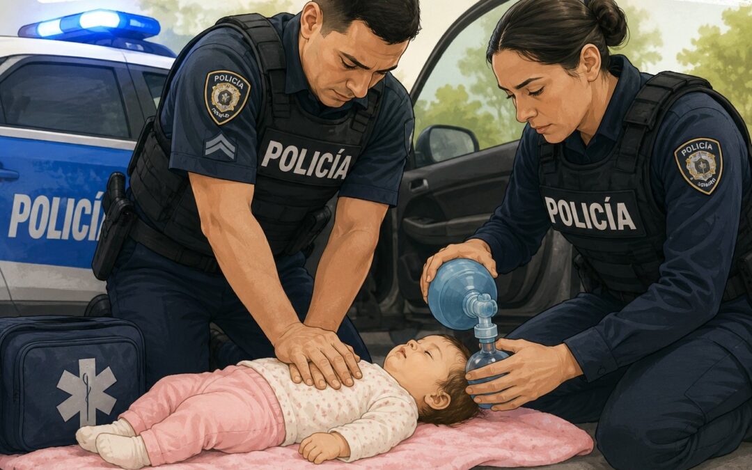 Policías salvaron la vida de una beba de un año tras realizarle maniobras de RCP