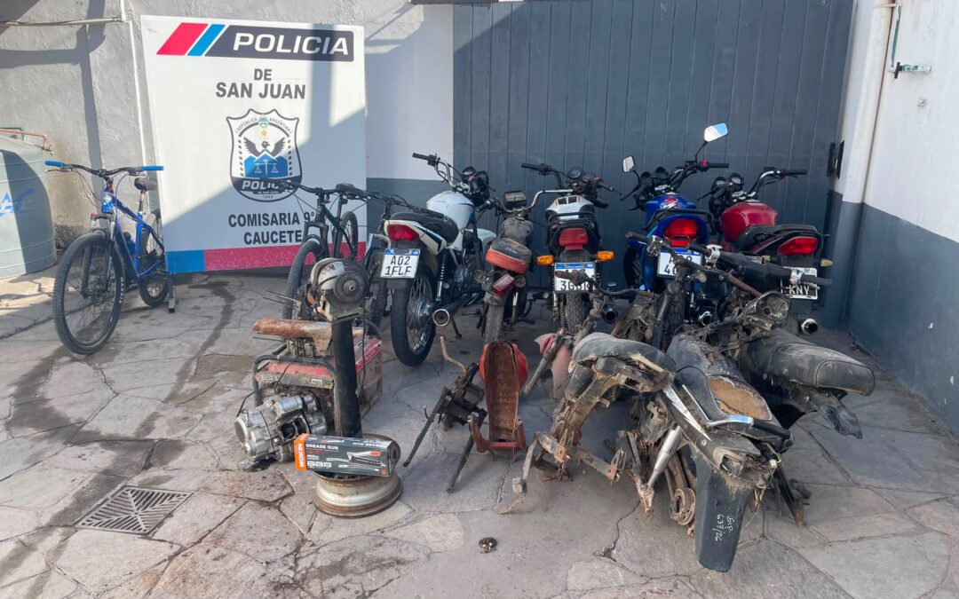 Secuestran motos adulteradas y desarticulan un taller clandestino tras 14 allanamientos en Caucete