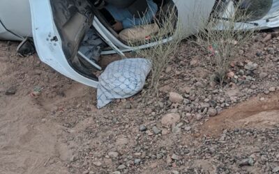 Violento vuelco en Ruta 60: rescataron a una conductora que quedó atrapada dentro del vehículo