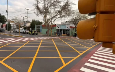 Avanzan las tareas de demarcación sobre la Avenida Libertador