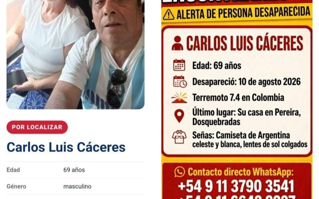 Buscan a un sanjuanino desaparecido tras el terremoto en Colombia: su hija pidió ayuda para encontrarlo