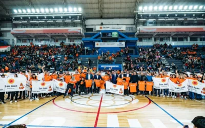 Orrego encabezó la apertura de la fase final de los Juegos Deportivos Evita 2026, en el Estadio Aldo Cantoni