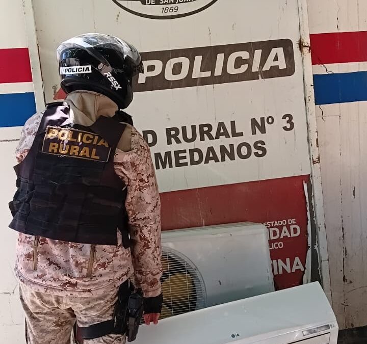 Robaron un aire acondicionado de una salita de salud en Caucete y lo recuperó la Policía Rural