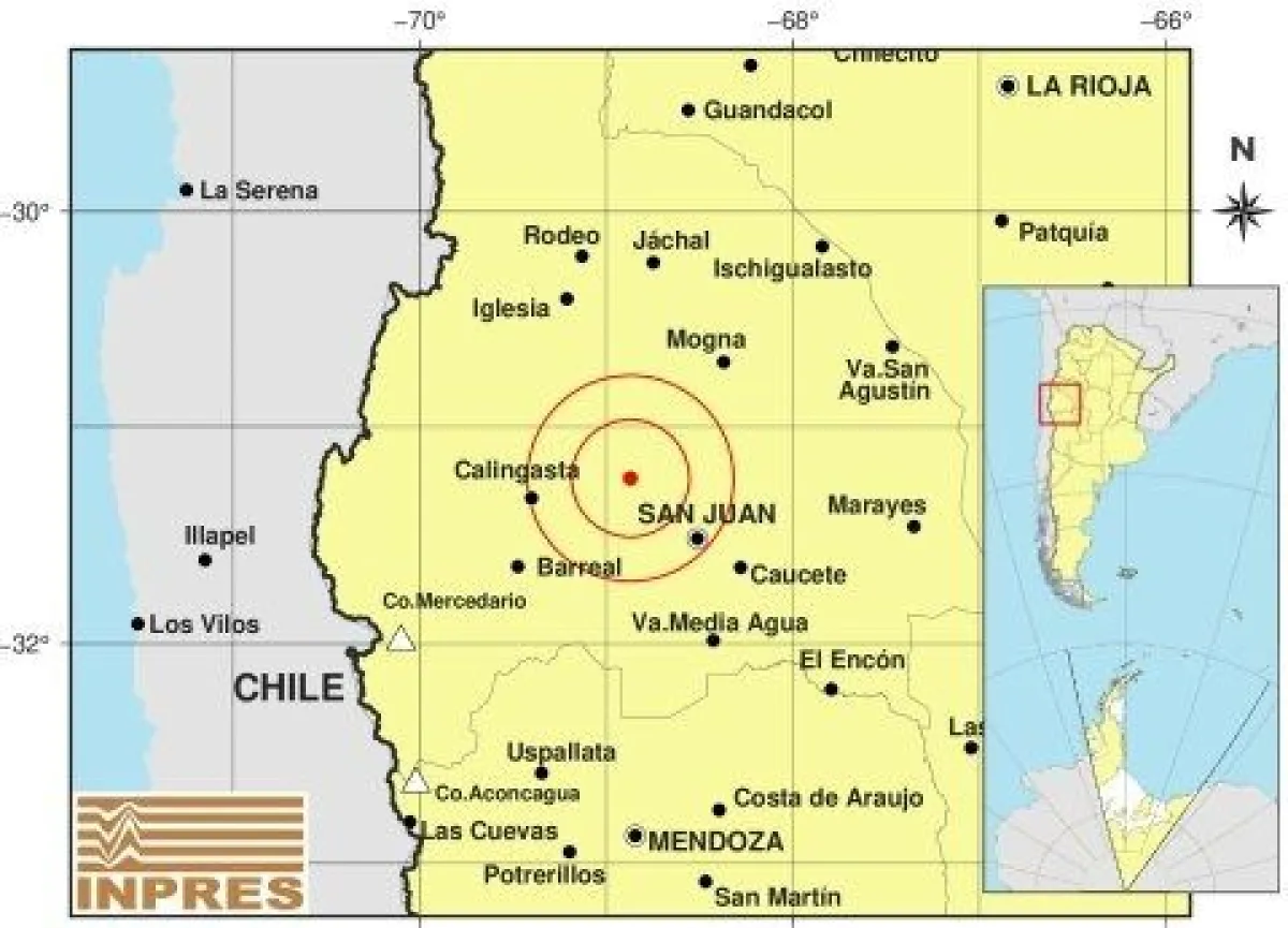 Un sismo de magnitud 3,6 se sintió en San Juan durante la noche del domingo